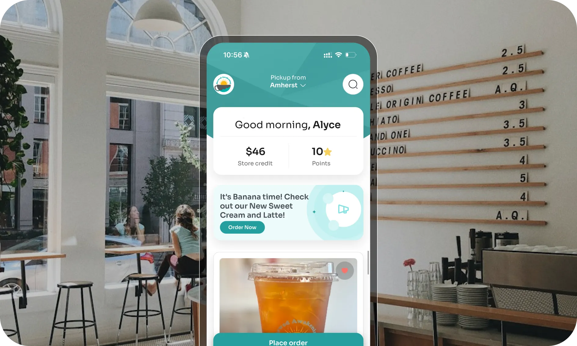 Brewed Awakening branded mobile app showcase