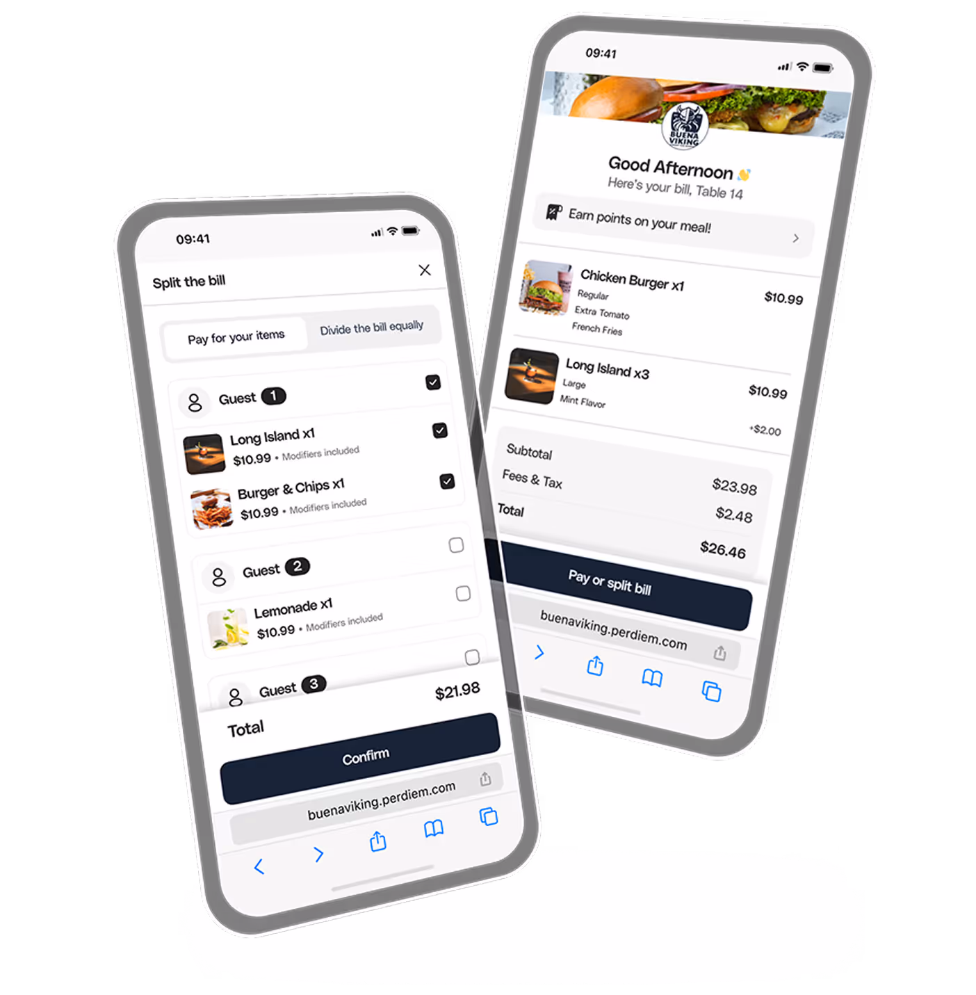 Pay at the table in seconds